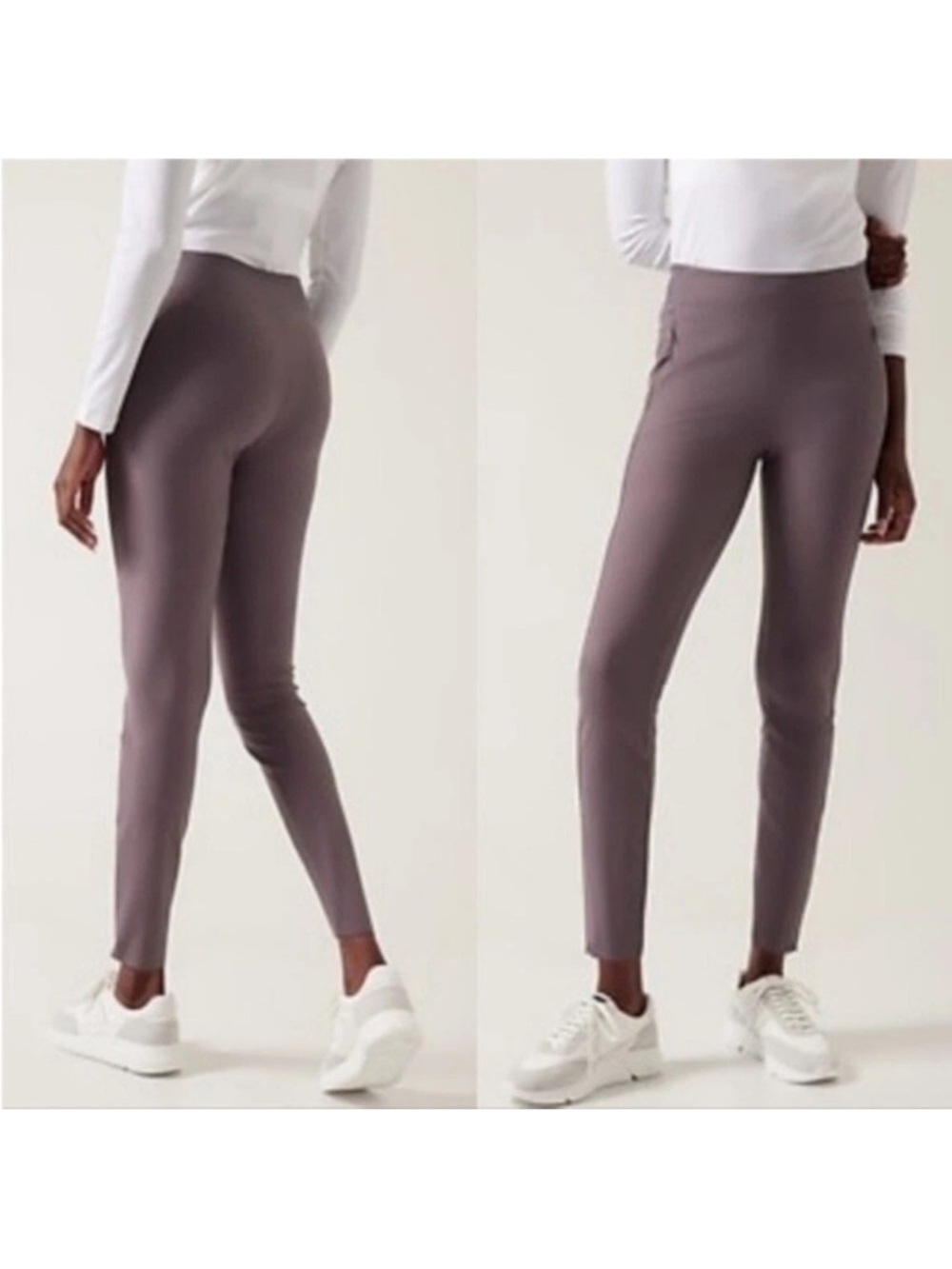 Athleta 4 Tall 4T Stellar Tight in Dusk Violet Performance Tech Travel Gray